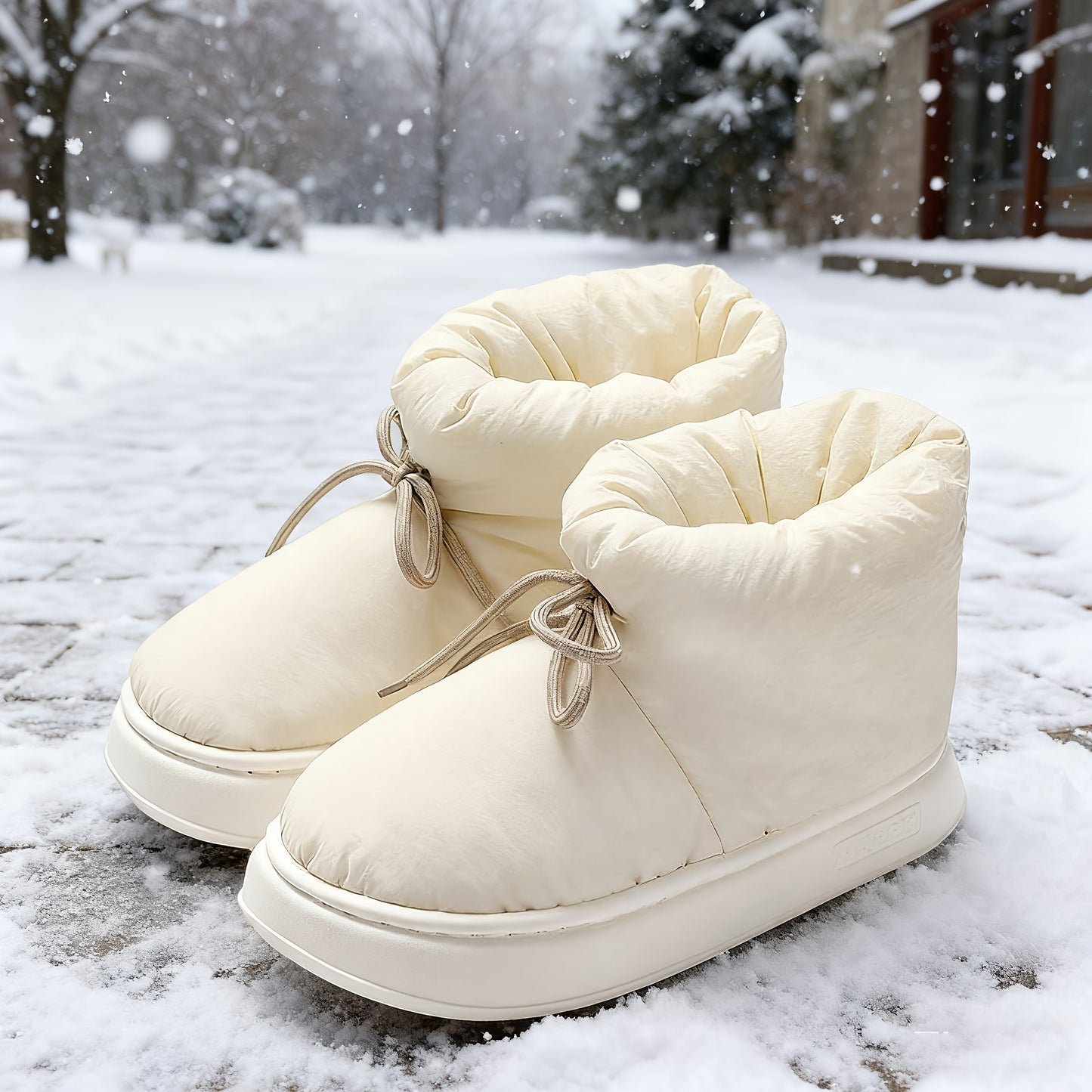 Տղամարդկանց և կանանց ձմեռային կոշիկներ՝ փափուկ աստառով, փափուկ գործվածքից պատրաստված վերին մասով և EVA ներբանով, կլոր քթով կարճ կոշիկներ՝ ներսի/դրսի համար, ունիսեքս առօրյա կոշիկներ՝ սև/մոխրագույն/մուգ կապույտ գույներով - All-Season Com