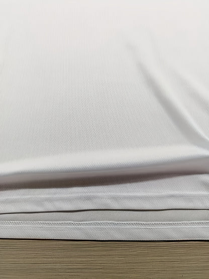 Summer Men'S Casual Sports Short Sleeve T-Shirt and Shorts Set, Knitted Polyester Fabric, Comfortable Breathable, Bench. Letter Print Design - 2pcs