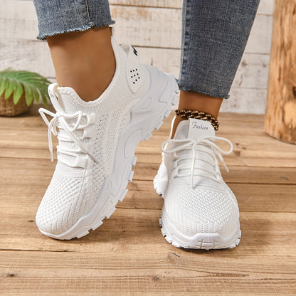 Կանացի առօրյա սպորտային կոշիկներ՝ շնչող գործվածքից վերնամասով, ռետինե ներբանով, ցածր գագաթով, պարզ մատով, բոլոր եղանակների հարմարավետ կոշիկներ, առօրյա հագուստ | Ժամանակակից առօրյա ոճ | Շնչող գործվածքից սպորտային կոշիկներ