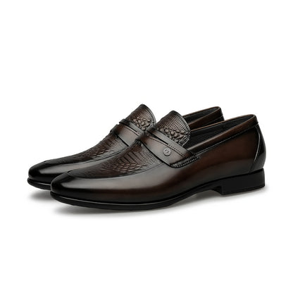 Men's Lightweight Leather Derby Shoes Slip-On Formal Business