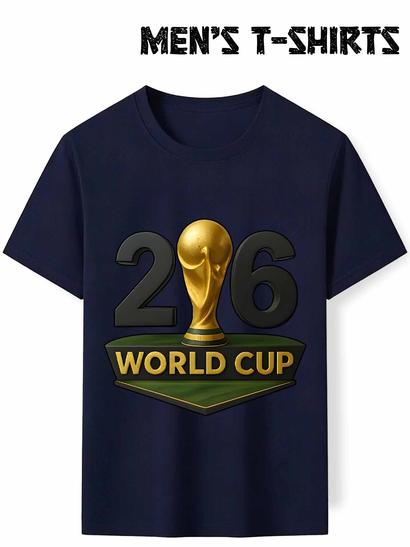 Men's FIFA World Cup 2026 Graphic Mesh T-Shirt, Casual Streetwear
