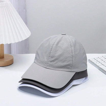 1pc Breathable Quick-Dry Mesh Baseball Cap for Men & Women - Adjustable Snapback, Lightweight Sun Hat for Outdoor Sports, Golf, Tennis, Running, Hiking, Camping - Black, Navy Blue, Dark Gray, Light Gray, Olive Green, Adjustab