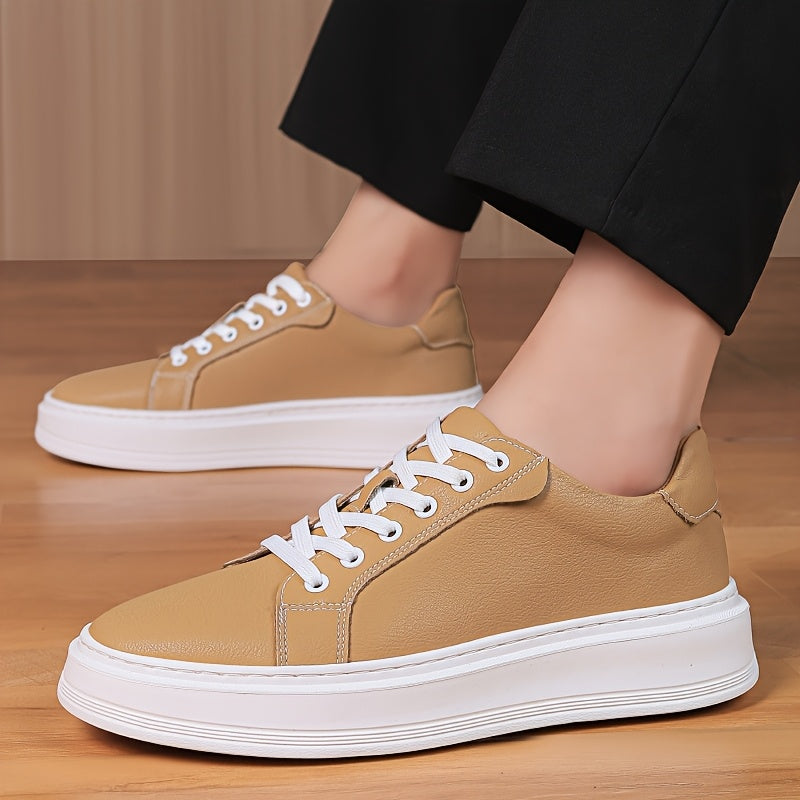 Men's Casual Outdoor Sneakers with Split Cow Leather Upper