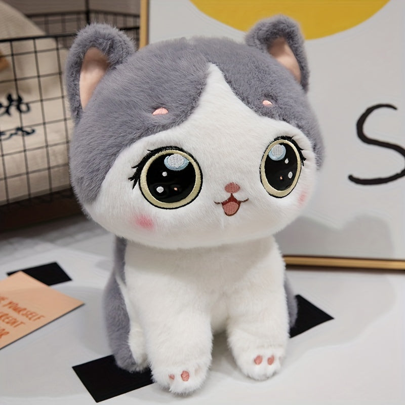 Adorable Simulation Cat Plush Toys Kawaii Cartoon Stuffed Animal Plush Toys Soft Filling Fluffy Cute Home Decor Sofa Decor Room Decor Holiday and Birthday Popular Gift for Friends and Family