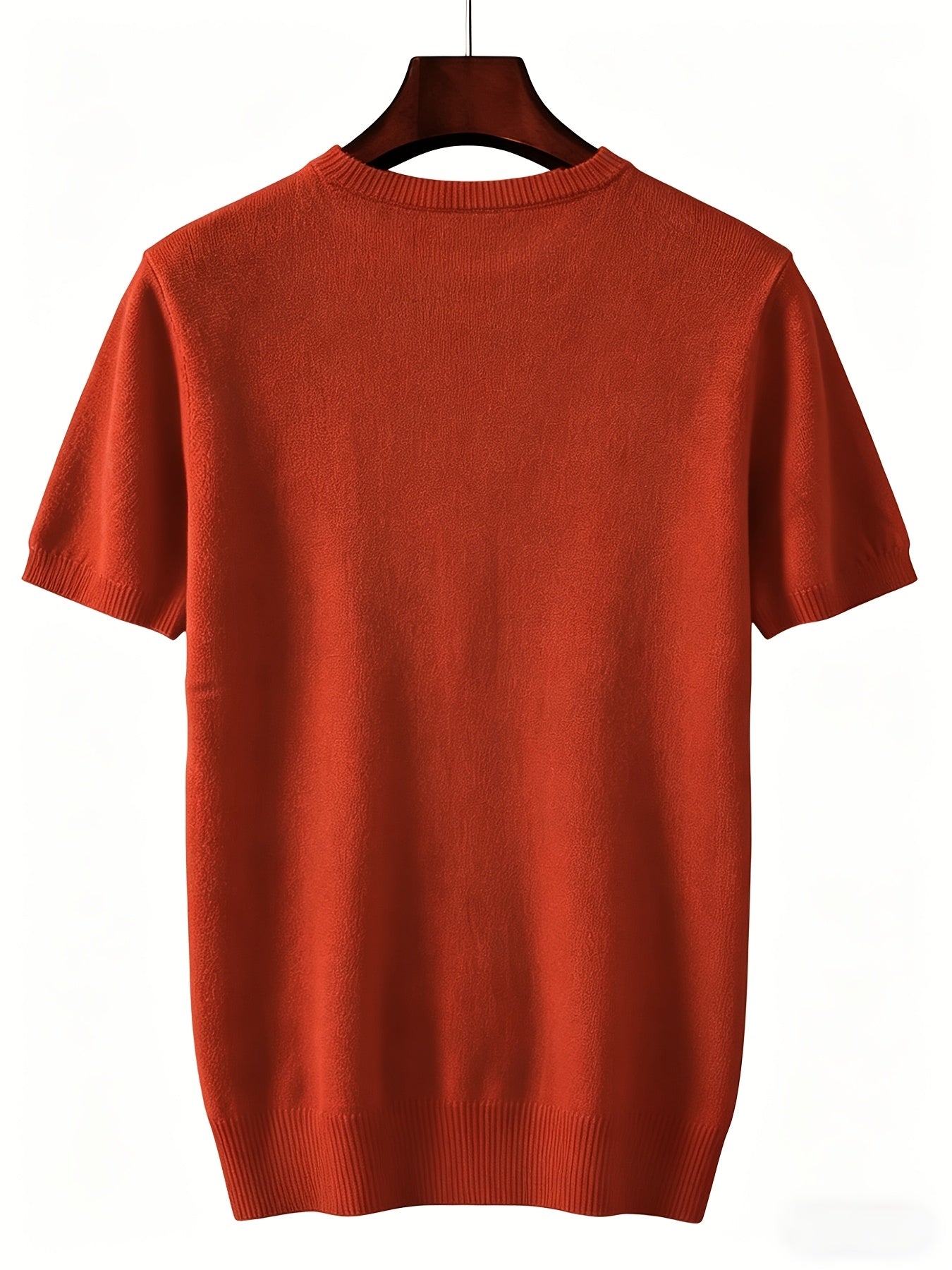 Men's Slim Fit Round Neck Knit Short Sleeve T-Shirt