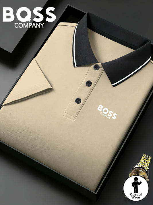 S8 Men'S Quick-Dry Polo Shirt | 4518 Stylish BQSS Design, Airy And Comfortable for Workouts, Casual Wear, And Trendy Lightweight And Sturdy Top with Short Sleeves And Button Features - ayq