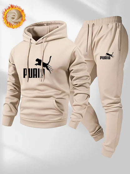 Men's Fall/Winter Casual Hoodie and Sweatpants Set