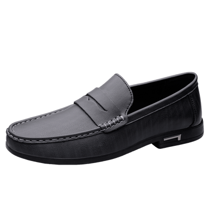Men's Large Size Casual Slip-On Shoes in Microfiber Leather