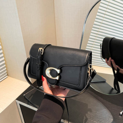 Women’s Minimalist Small PU Leather Square Crossbody Bag