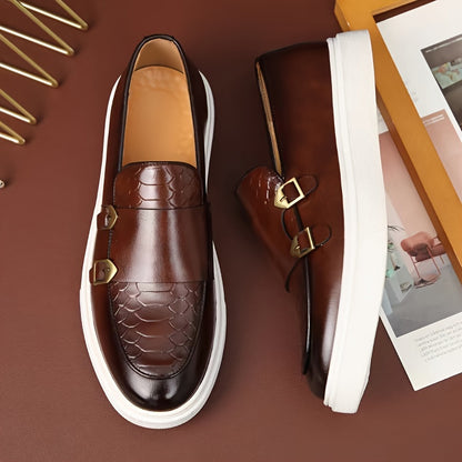 Men's All-Season Plaid Slip-On Dress Shoes