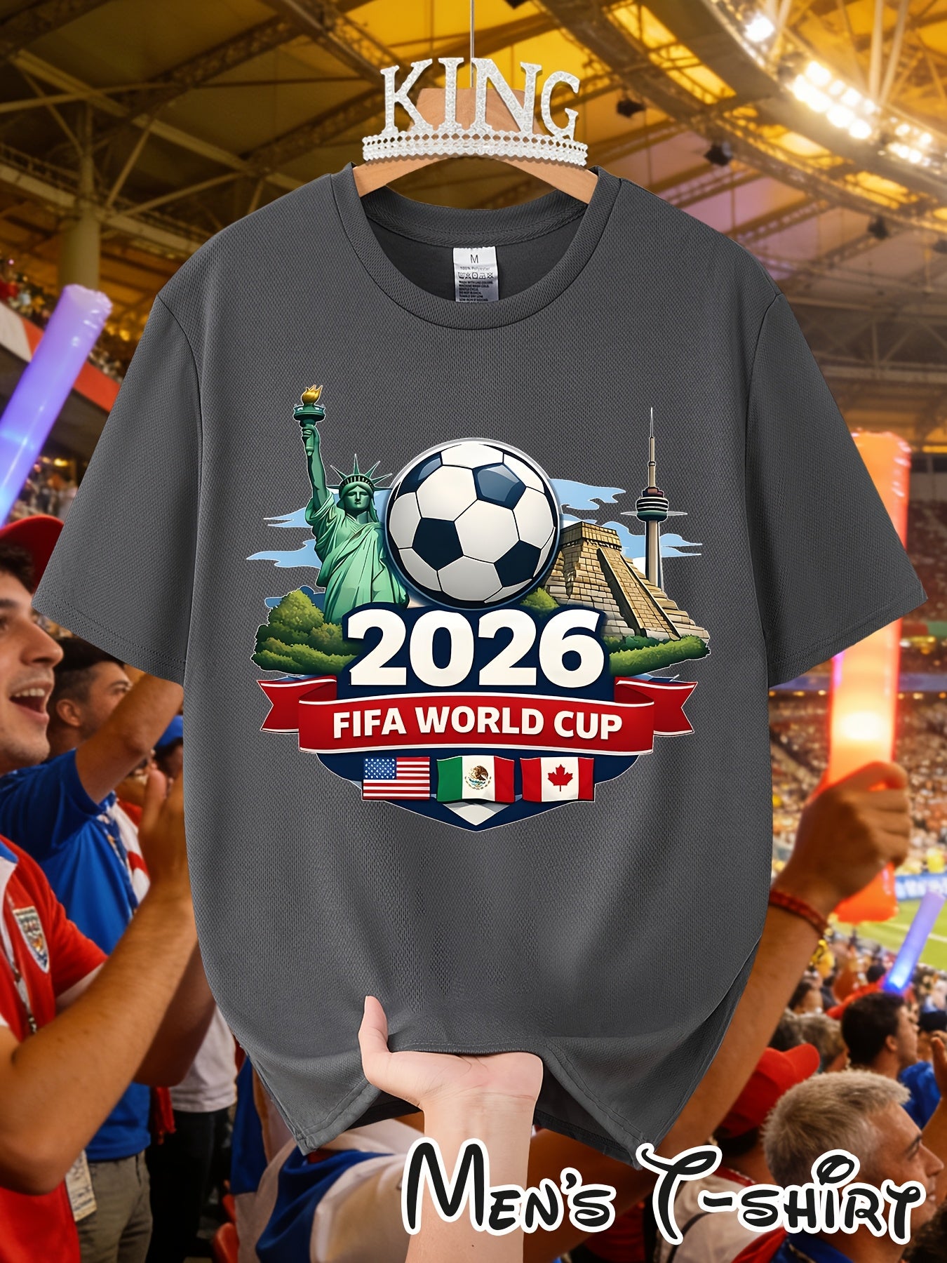Men's 2026 World Cup Casual Landmark Print Polyester T-Shirt