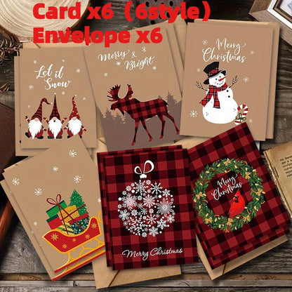 12pcs Christmas Cards with Envelopes - Festive Holiday Greeting Card Set - Blank Inside for Personal Messages - Perfect for Family, Friends, Secret Santa & New Year Celebrations, Christmas Cards For Family