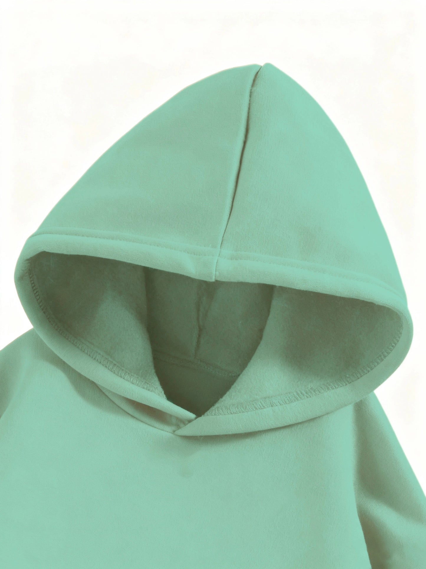 Boys' 2026 New Year Hooded Sweatshirt - Hello 2026 Happy New Year Lettering, Mint Green with Golden Accents, Loose Fit Long Sleeve Pullover for Boys