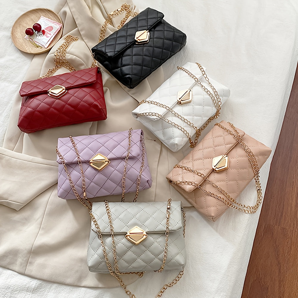 Բազմակողմանի ռոմբուսային կանացի պայուսակ, նորաձև վինտաժային շղթայական ուսապարկ, ձեռքի պայուսակ