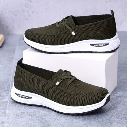 Women's Trendy Casual Sneakers - Breathable Blue Slip-On Sneakers with Soft PVC Sole, Lightweight & Comfortable for Casual Attire, Cute Shoes