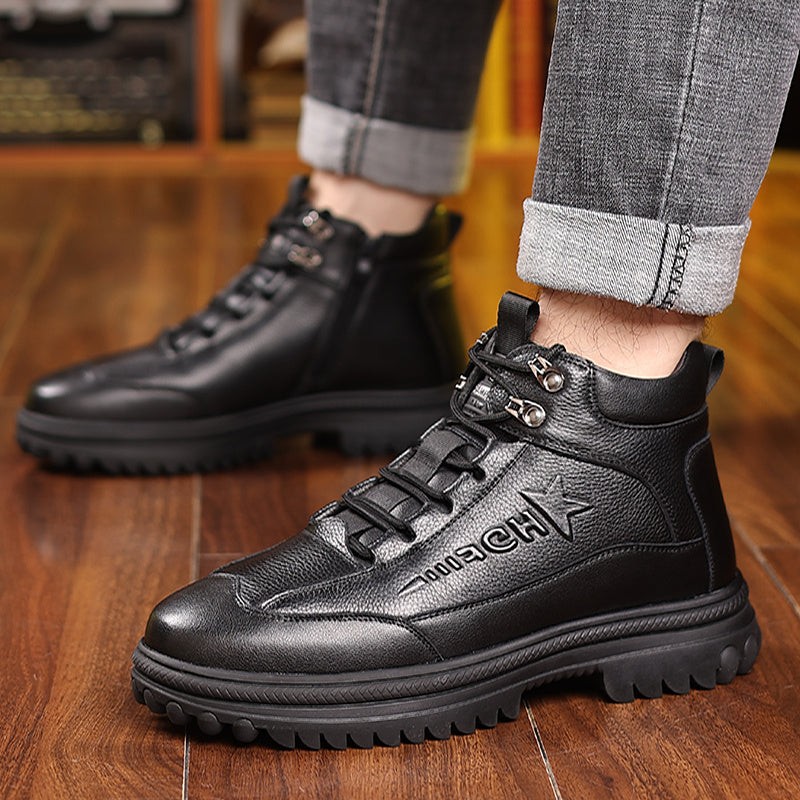 Men's Casual High-Top Shoes with Durable Rubber Sole