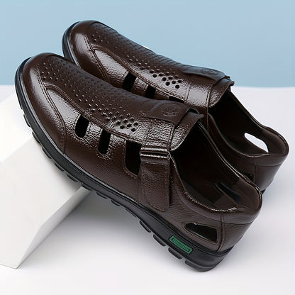 Men's Breathable Casual Leather Outdoor Shoes for Summer