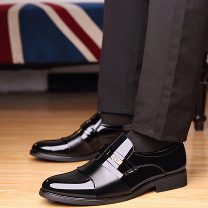 Men's Elegant PU Loafers - Business Casual Slip-On Dress Shoes