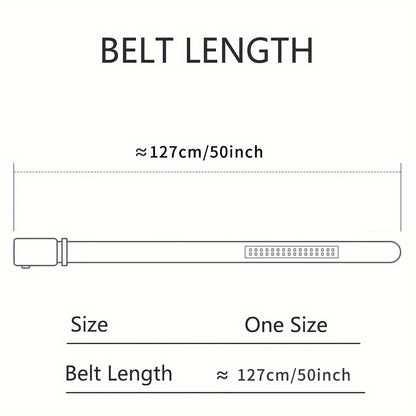 1pc Men'S Adjustable Automatic Buckle Belt - Sleek Black Faux Leather, Alloy Buckle, Stylish for Business & Casual Attire