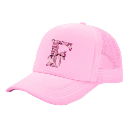 Kids Pink Mesh Bowknot Baseball Cap Breathable Lightweight