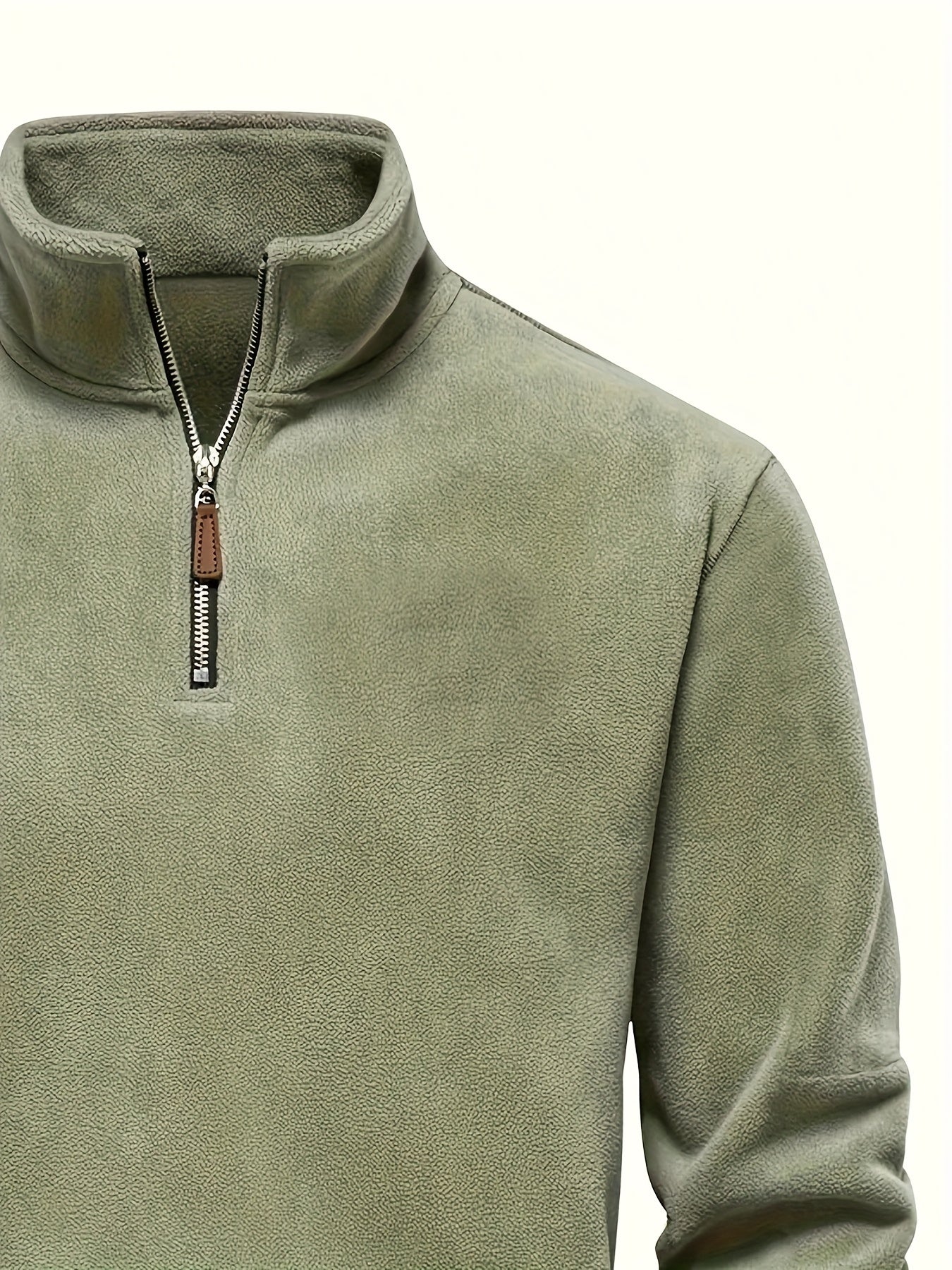 Men'S Heavyweight Full-Zip Hoodie - Thermal Winter Jacket with Zipper Closure, Stand Collar, Long Sleeve Cold Weather Coat for Skiing, Commuting - Thick Insulated Outerwear (Solid Color) - Easy-Care Zipper Front Closure, Wint