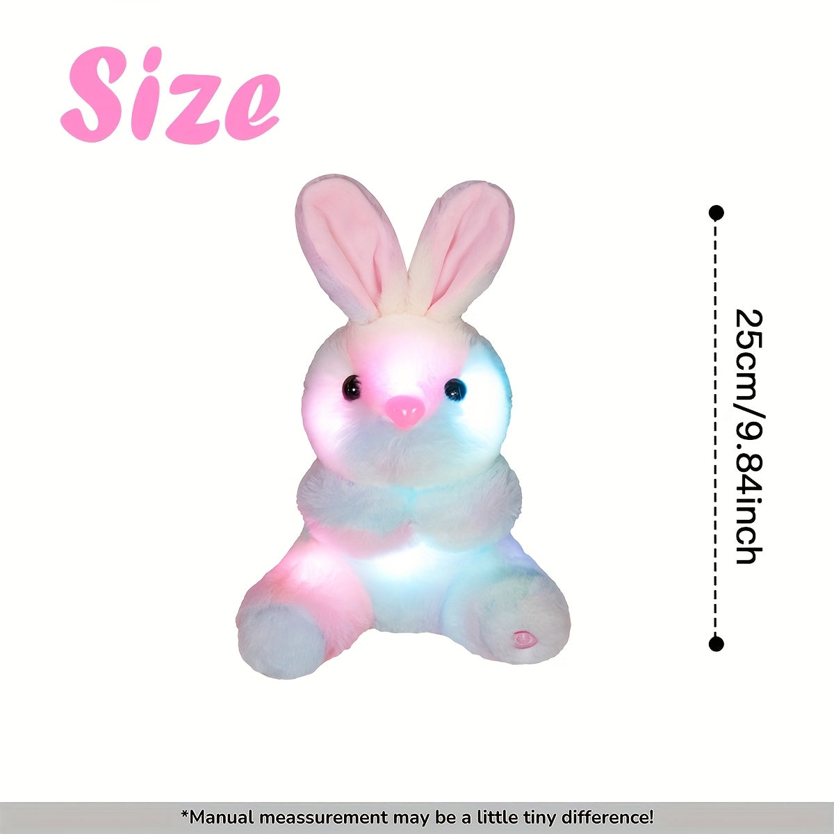 Light-Up Bunny Plush Toy - Soft & Adorable Glowing Rabbit Stuffed Animal, Perfect for Kids, Nighttime Comfort & Unique Home Decor - Cute Gift for Bunny Lovers, Night Light Decor | Glowing Stuffed Animal | Soft Texture