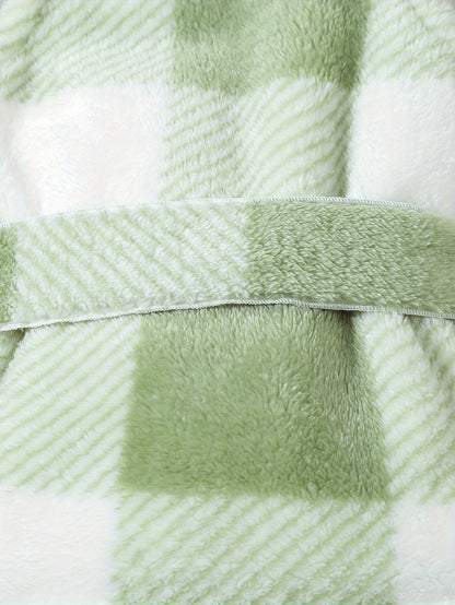 3 հատ փափուկ հավաքածու՝ աղջկա վանդակավոր թեդի բաճկոն + երկար թևքով վերնաշապիկ + թեդի տաբատ, աղջիկների համար նախատեսված ձմեռային/աշնանային հագուստ, նվեր