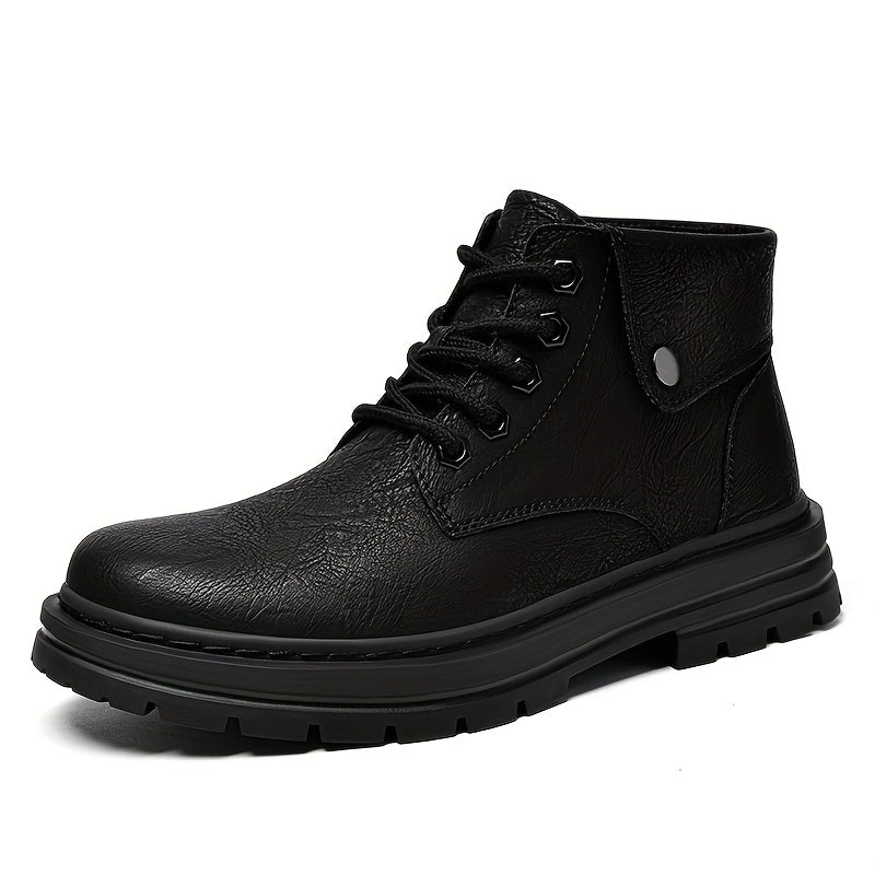 Men's Vintage Short Ankle Boots with Split Leather Upper