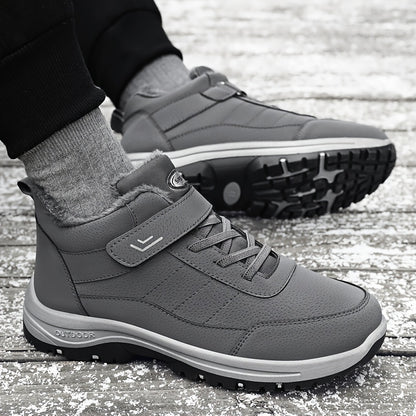 Men'S & Women'S Winter Snow Boots - Thick-Soled Ankle Boots with Non-Slip Rubber Sole & Striped Traction, PU Upper & Warm - All-Season Cold Weather Hiking, Ice Climbing Boots (unisex Sizes Available), Hiking Boots, Outdoor Fo