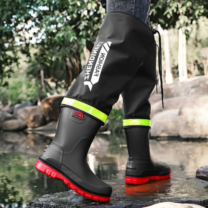 Men's Waterproof Long Rain Boots for Outdoor Travel