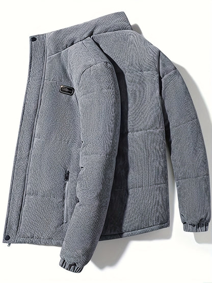 Men'S Heavyweight Winter Jacket - Thermal Insulated Cold Weather Coat with Full-Zip Closure, Front Zipper Pocket - Brown Outer Shell for Everyday & Formal Use - Non-Stretch Fabric Construction - Fall/Winter Outerwear, Winter