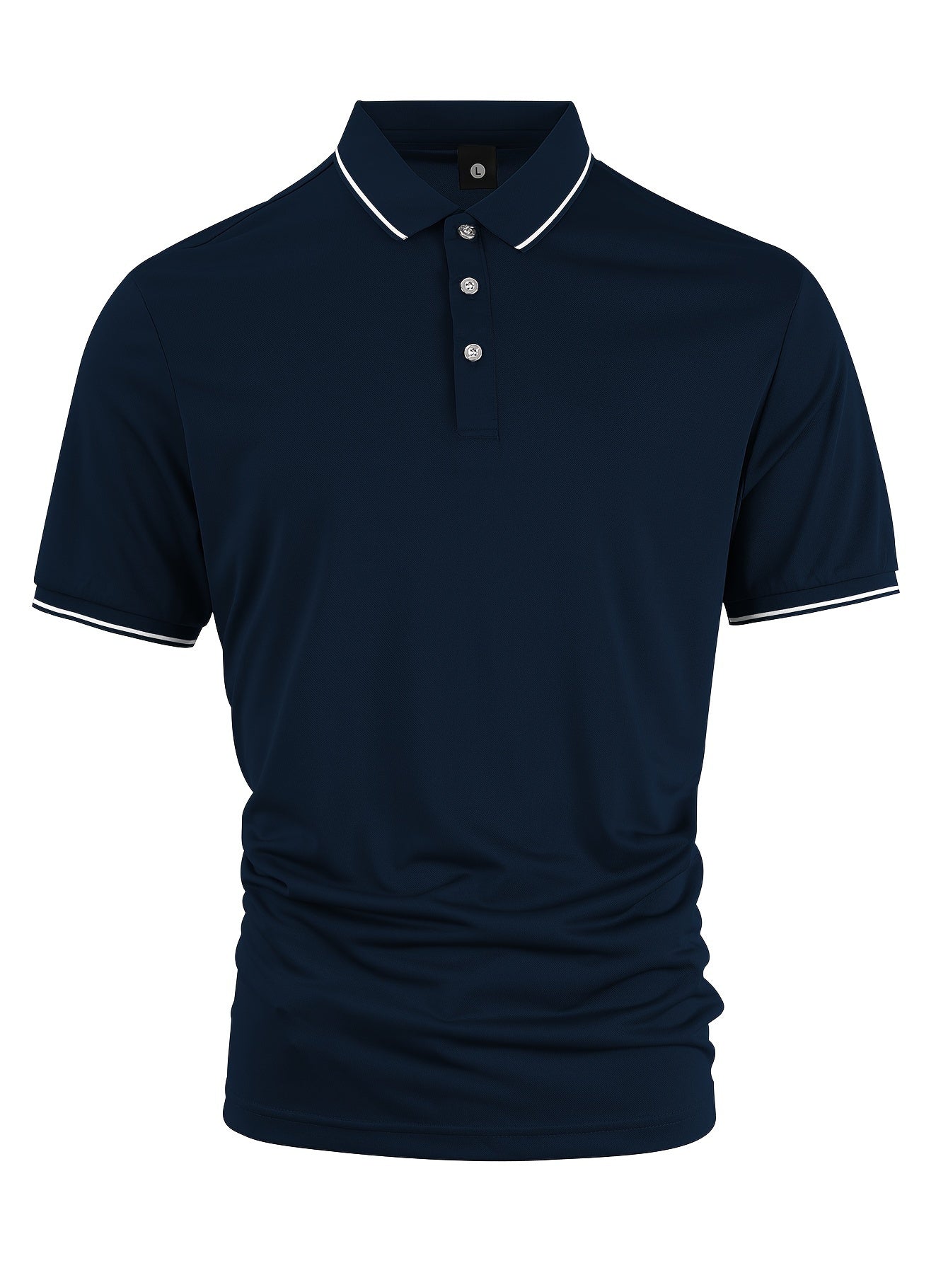 Men's Solid Golf Shirt, Casual Short Sleeve Lapel Shirt For Summer Outdoor