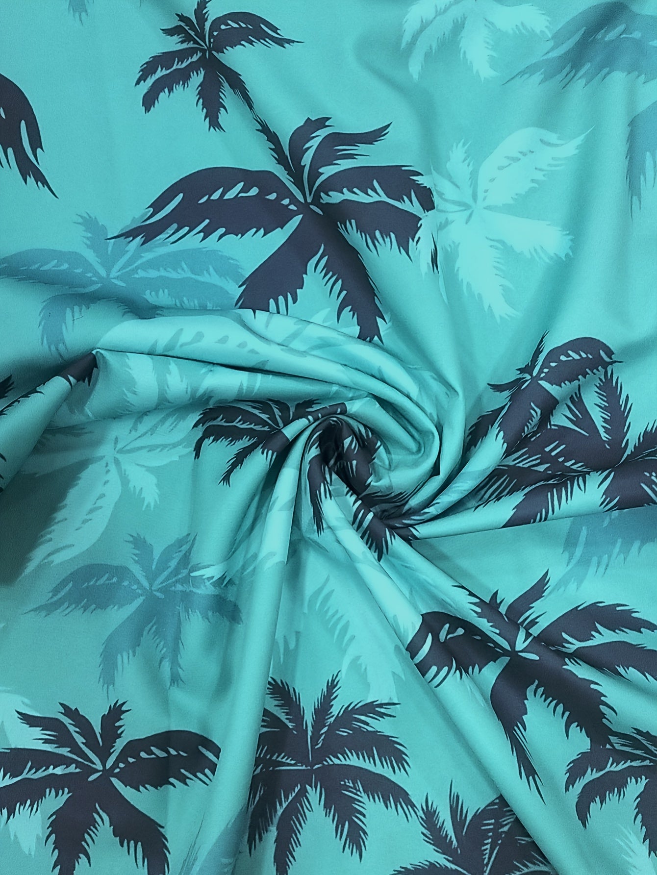 Coconut Tree Print Տղամարդկանց ամառային նորաձև և պարզ կարճաթև կոճակով պատահական վերնաշապիկ, թրենդային և բազմակողմանի, հարմար ժամադրության, ծովափնյա հանգստի համար, որպես նվեր