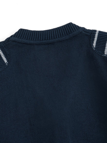 Boys' Long-Sleeve Cotton Cardigan V-Neck Sweater for Autumn