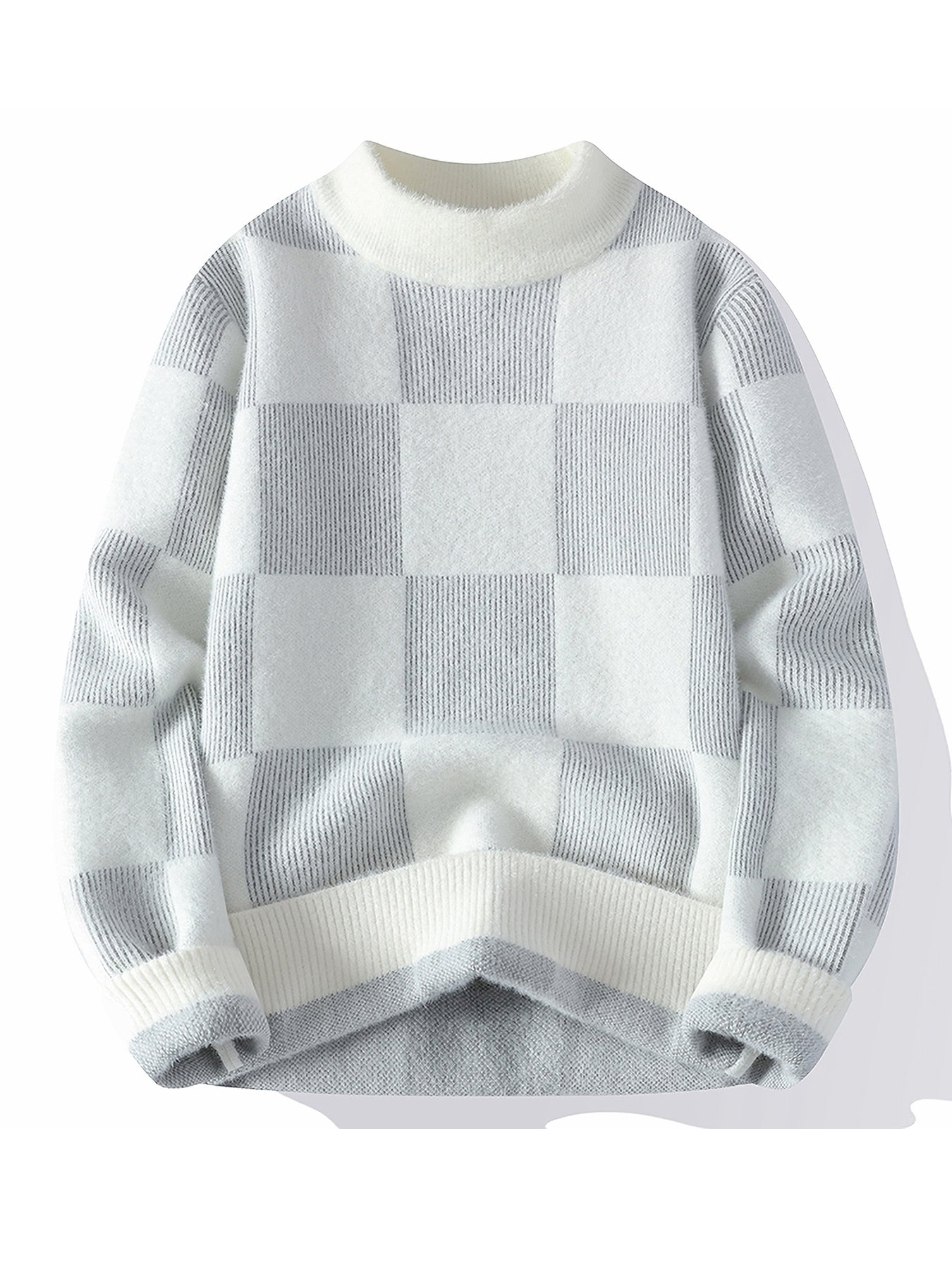 Նոր տղամարդու աշնանային և ձմեռային սվիտեր՝ կլոր վզով, ջերմության համար, տրիկոտաժե