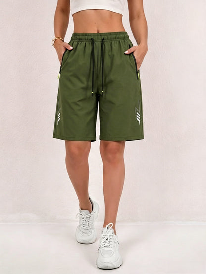 Women’s Quick-Dry Athletic Shorts with Zipper Pockets - Summer Fitness