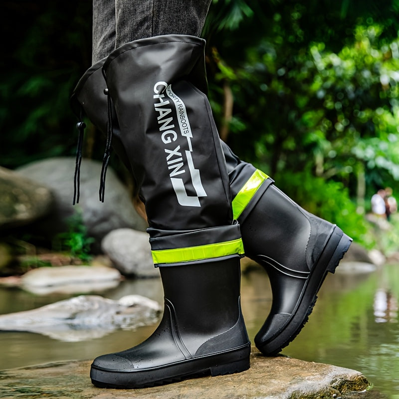 Men's All-Season Waterproof Rubber Slip-On Work Boots