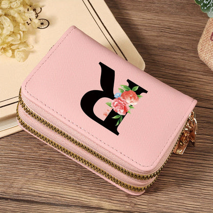 Women's Lightweight Wallet - Compact Zipper Purse with Multiple Card Slots & Coin Pocket, Elegant Monogram Initials, Secure Closure for Everyday, Travel, Gift - Women's Credit Card Organizer, Everyday Carry Purse, Stylish Ini