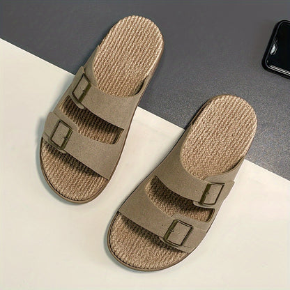 Men's Casual Outdoor Slip-On Sandals with Double Buckle