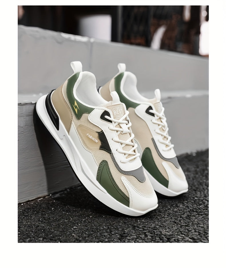 1pc Men'S Cross-Training Shoes | Large Size Casual sneakers for Running and Outdoor Activities, Fashionable, Lightweight, All-Season, Fabric Upper and Sole, PVC Sole, Lace Closure - Warrenxilu - ayq