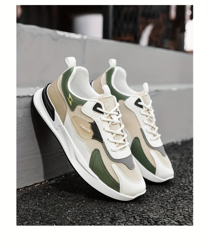 1pc Men'S Cross-Training Shoes | Large Size Casual sneakers for Running and Outdoor Activities, Fashionable, Lightweight, All-Season, Fabric Upper and Sole, PVC Sole, Lace Closure - Warrenxilu - ayq