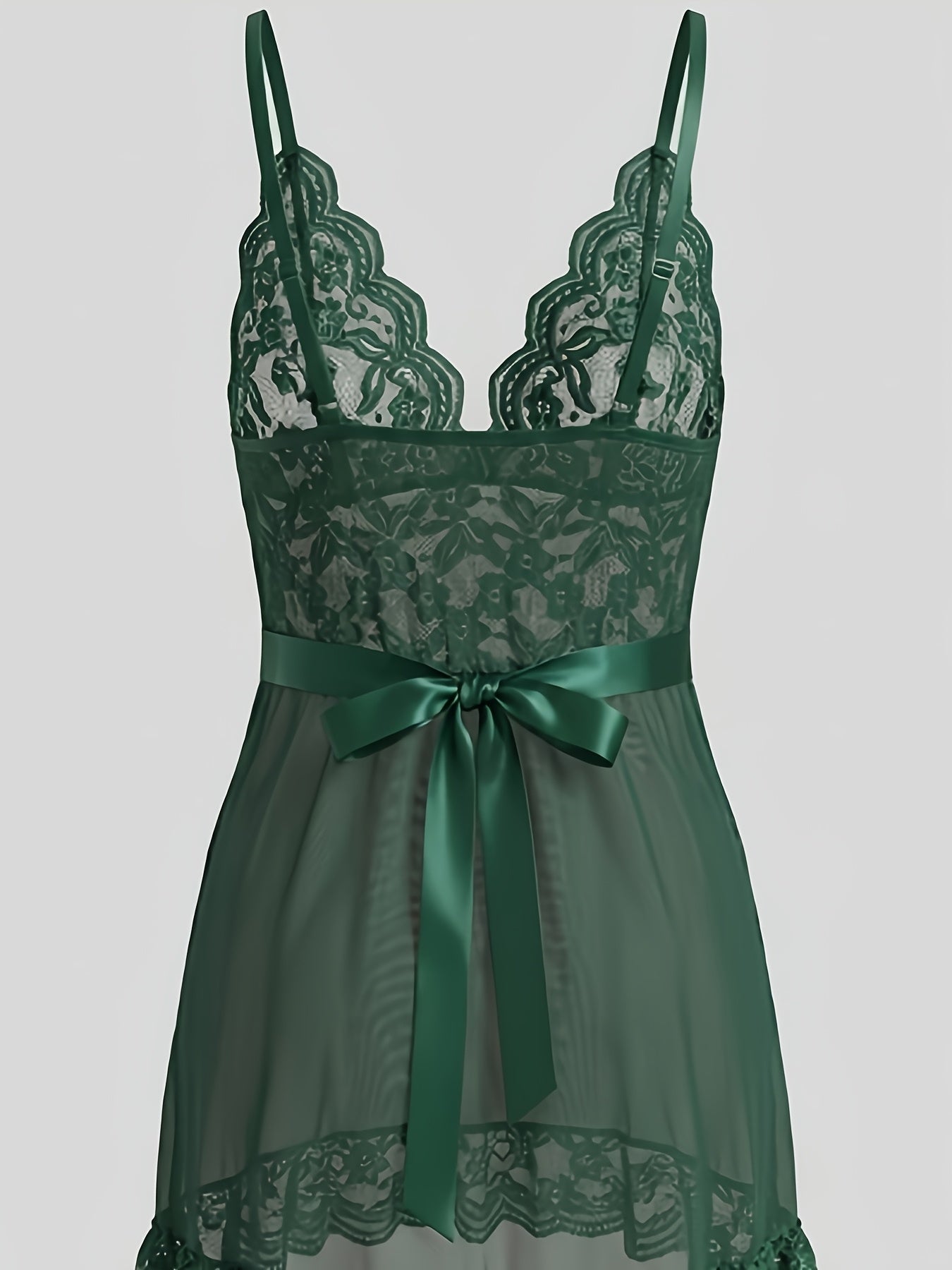 Sexy Lace Trim Polyester Sling Nightdress for Women