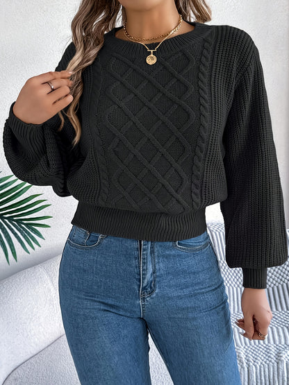 Կանացի էլեգանտ կլոր վզնոցով սվիտեր - փափուկ երկար թևքերով սվիտեր, նրբագեղ գրասենյակից մինչև երեկույթի հագուստ, հարմարավետ աշնանային ձմեռային սվիտեր առօրյա և պաշտոնական միջոցառումների համար