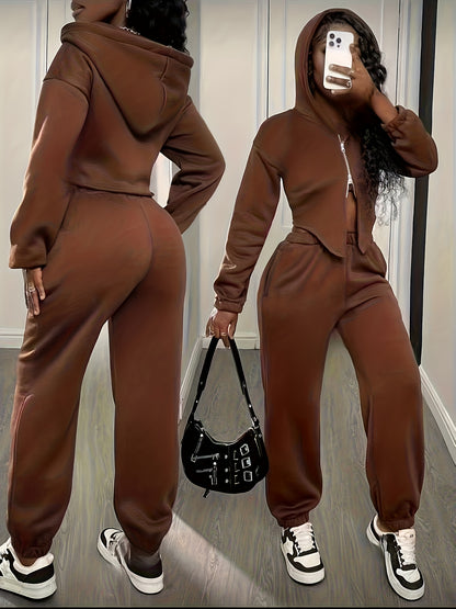 Elegant Women's Fall Winter Casual Two-Piece Set