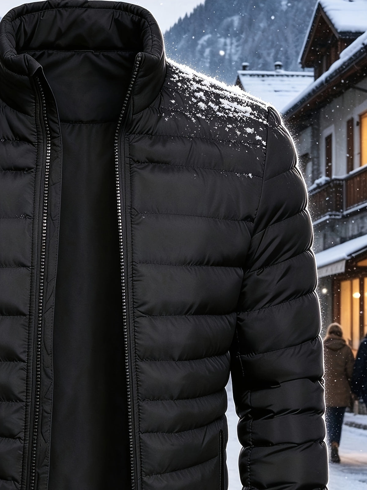 Men's Casual Stand Collar Zipper Jacket for Fall and Winter