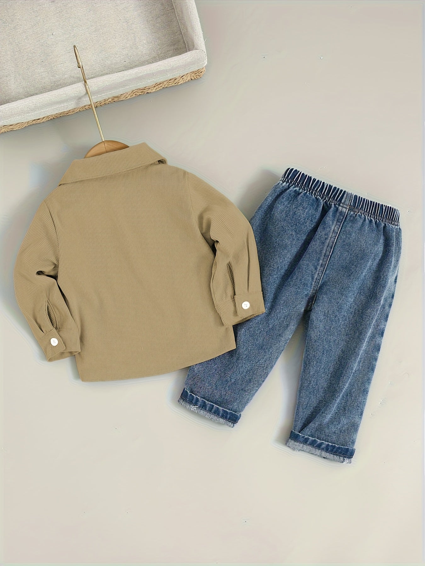 Boys' Cotton Blend Shirt and Jeans Set for Fall/Winter