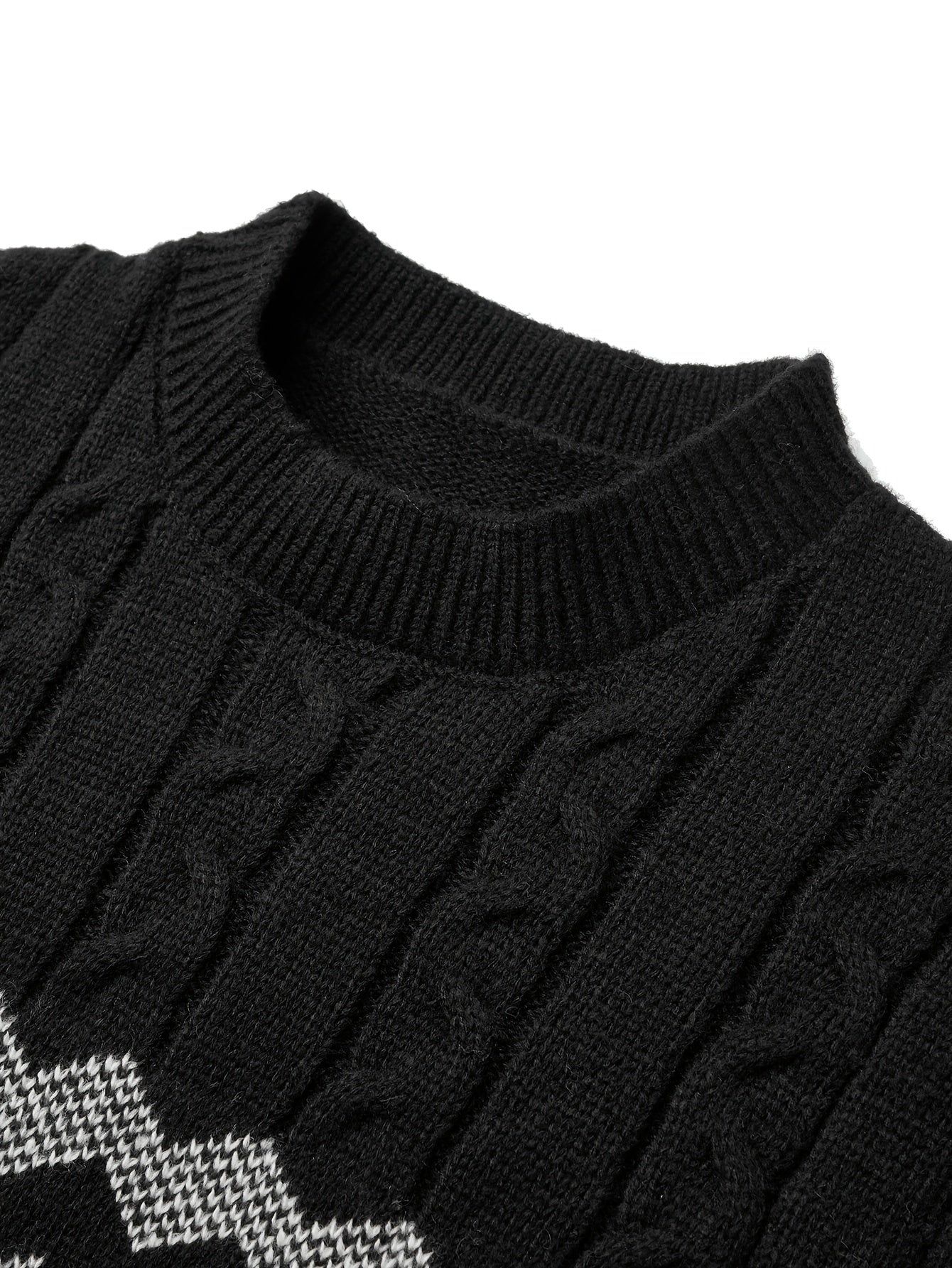 Men's Slim-Fit Cable Knit Sweater - Winter Warm Pullover with Geometric Corduroy Clasp (Adjustable Rope), Round Neck Long Sleeve Casual Sweating for Fall/Winter Layering - Hand Washable Knitwear for Smart-Casual Outfits (Not