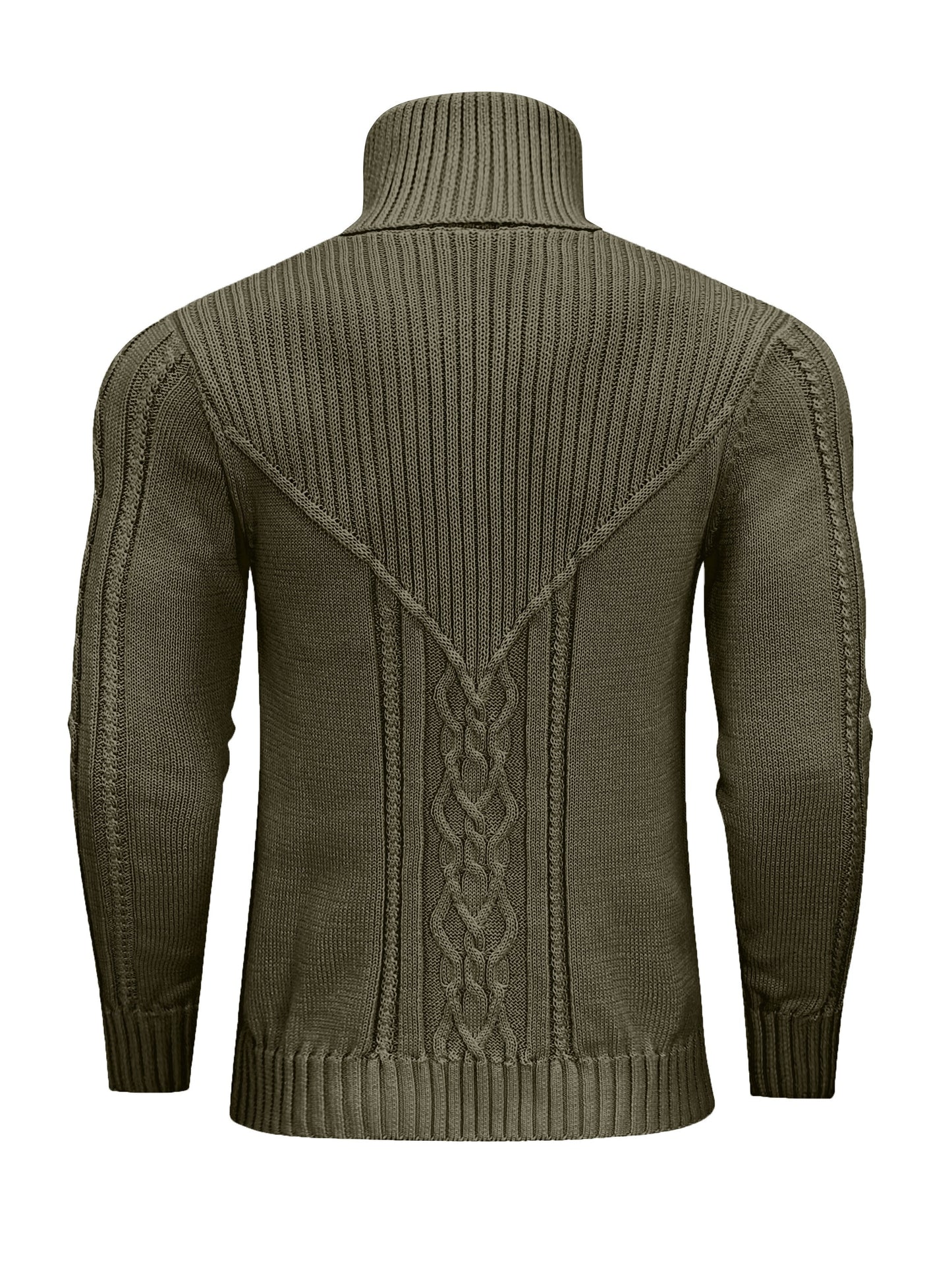 Men'S Casual Winter High Neck Turtleneck Sweater | Black Solid Color, Medium Stretch Fabric, Regular Fit, Hand Wash Only, Sleek Knitwear, Long Sleeve, Rib-Knit Detail