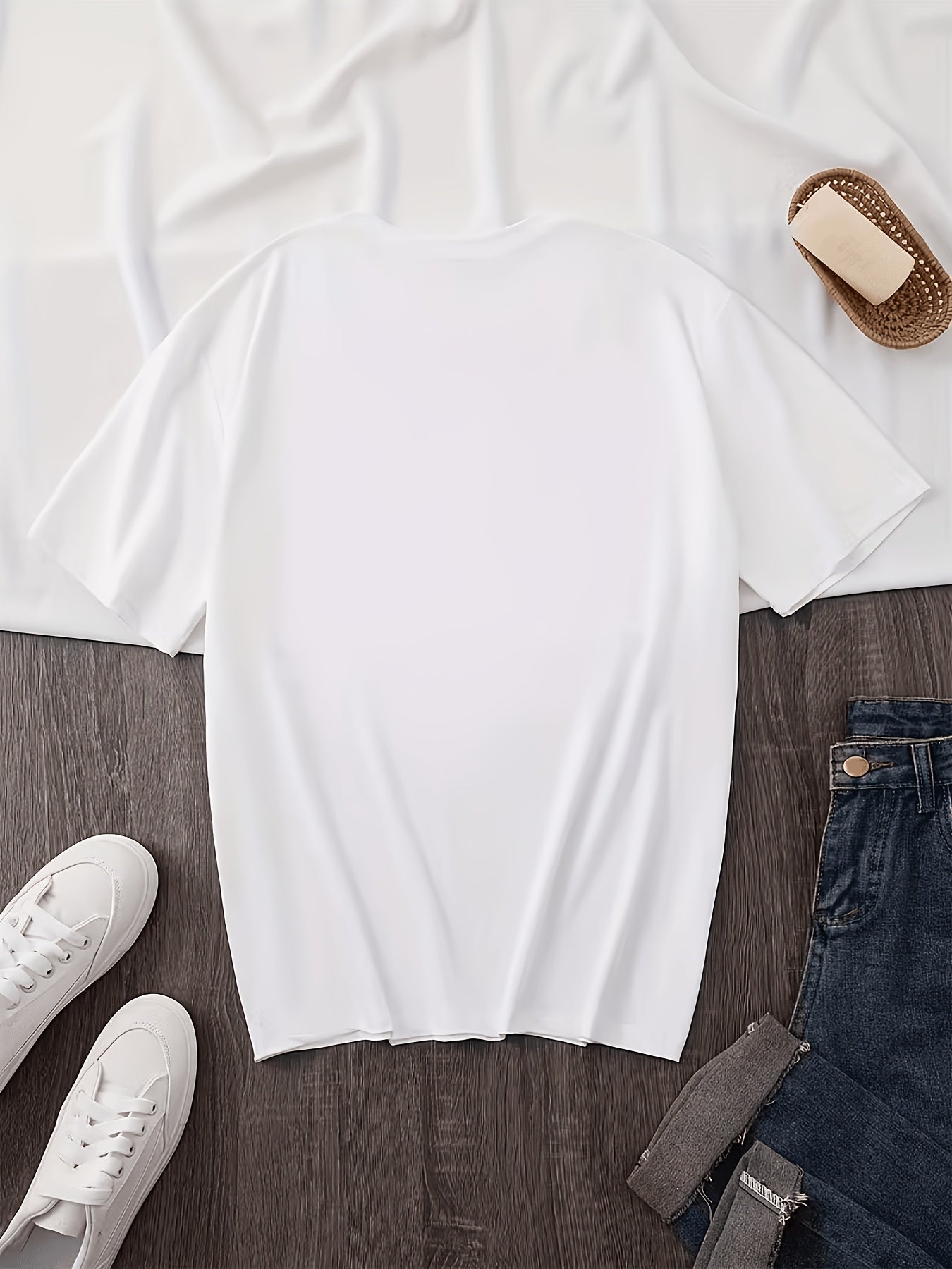 Women's Classic Fit Floral Cotton Blend T-Shirt, Summer Casual