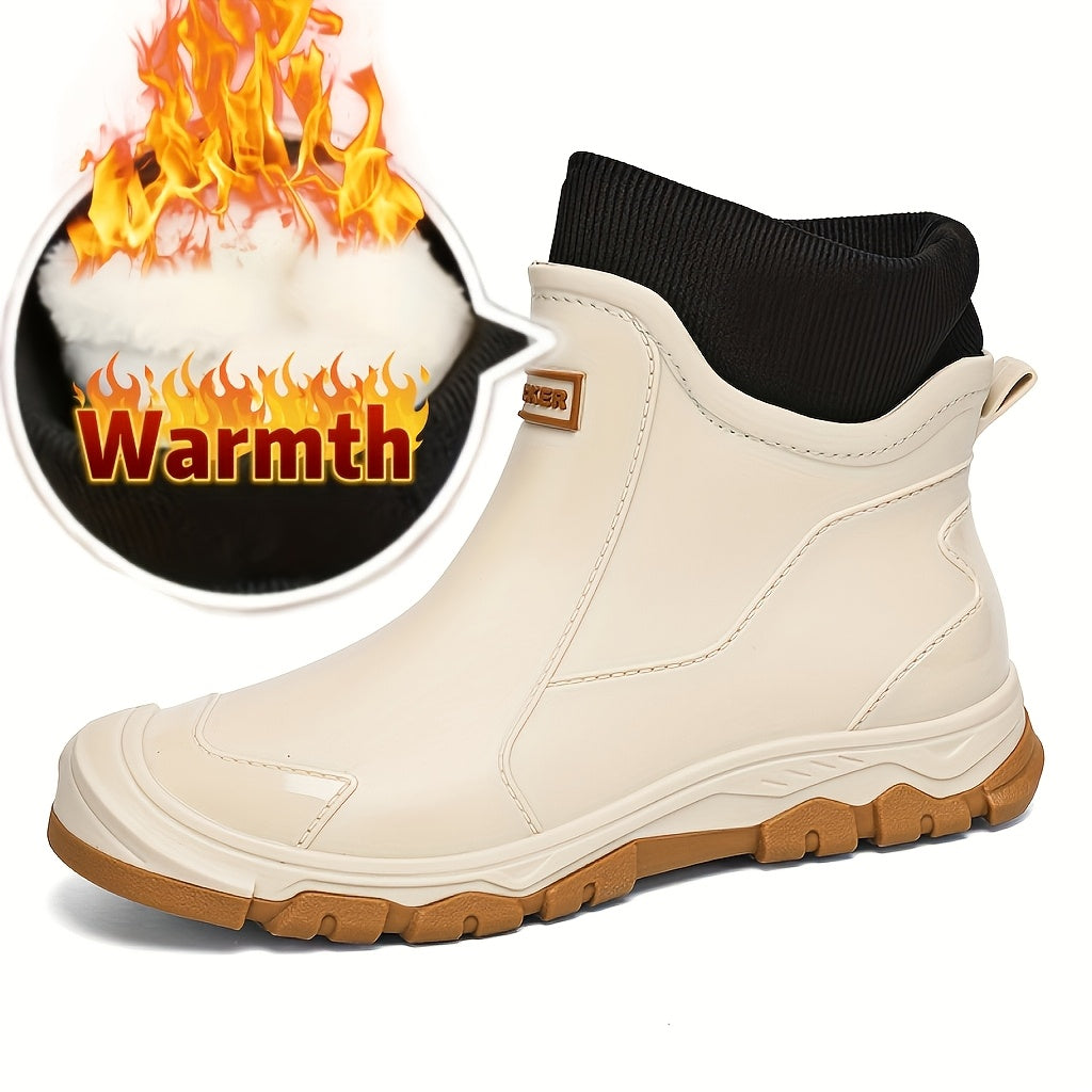 Men's Short PVC Rain Boots for Winter Outdoor Sports